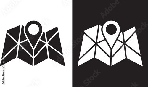 Two map with location pins map location pins navigation geography map symbols location markers