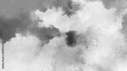 Cloud Transition Green Sceen Alpha Channel. 4k Chroma Key Passing clouds motion animation.