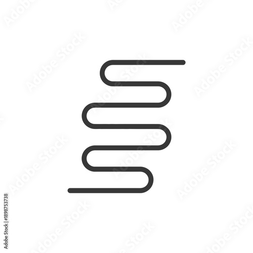 Minimalist stylized squiggle design with smooth curves and straight lines isolated on white background, Vector, illustration