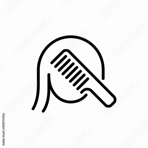 A stylized icon of a hairbrush with a single bristle highlighted for emphasis. isolated on white background, Vector, illustration