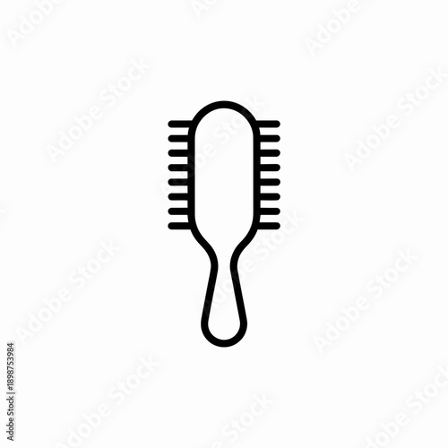 A black and white line drawing of a hair comb with teeth isolated on white background, Vector, illustration