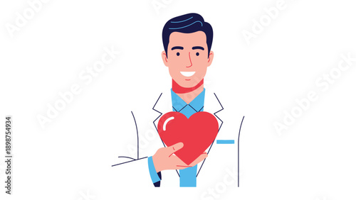 Healthcare with Compassion: A caring healthcare professional extends a heart, symbolizing empathy, well-being, and a commitment to patient care.