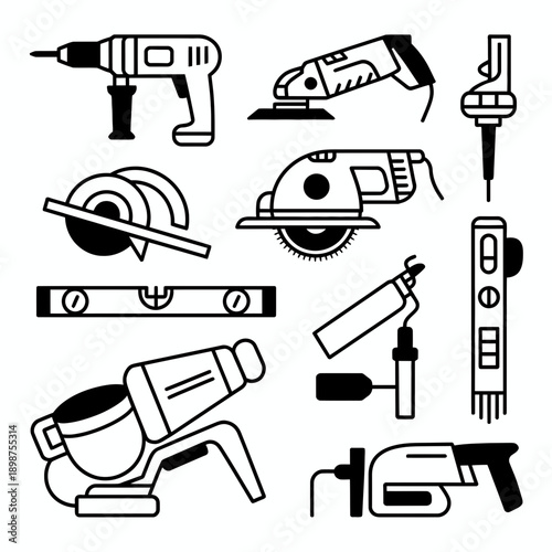 Power tool icon set