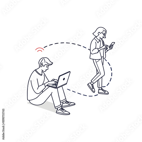 People Using Devices Online