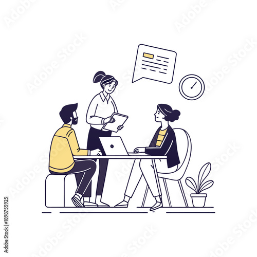 Meeting With People At Work