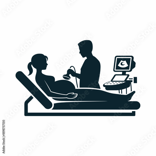 Pregnancy ultrasound vector icon
