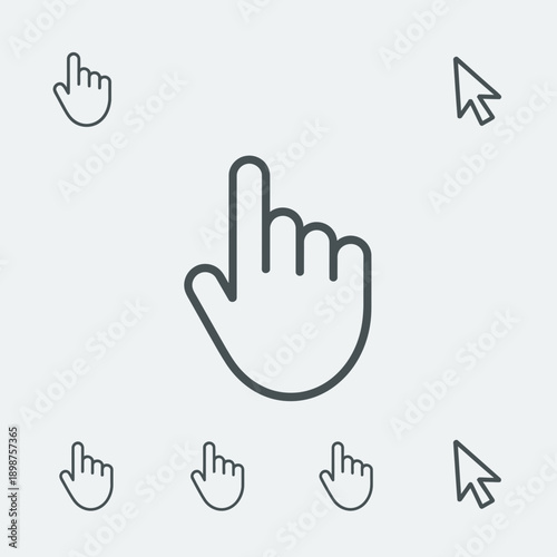A graphical representation of various hand gestures used for computer interactions isolated on white background, Vector, illustration