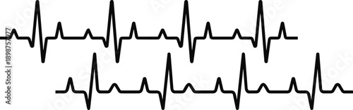 Heartbeat line set. Heart pulse collection. Emergency EKG monitoring. Electrocardiogram. vector illustration