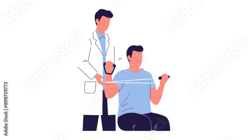 Physical therapy session: A focused physical therapy session unfolds, where a professional guides a patient through targeted exercises.