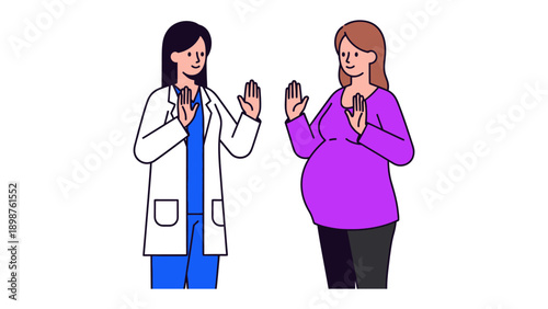 Pregnancy Consultation: A supportive medical professional guides a pregnant woman, offering expertise and reassurance throughout a nurturing prenatal consultation. 