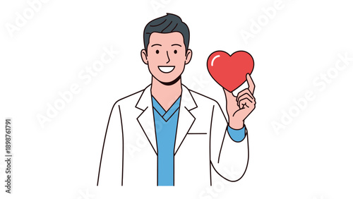 Kindred Heart: A compassionate medical professional holds up a vibrant heart, symbolizing care, dedication, and the importance of health.