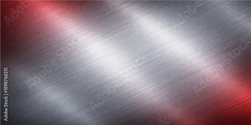 Polished silver stainless steel plate with a brushed metal texture and shiny metallic aluminum surface pattern for an industrial grey wallpaper material