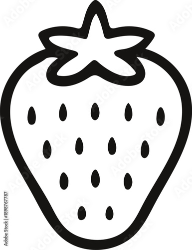 A sweet strawberry on a fork and a vector illustration of a strawberry on a black background create a cartoon dessert icon design for a chocolate cake or easter plate symbol
