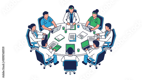 Medical Conference: A gathering of medical professionals engage in a crucial conference, collaborating and exchanging insights at the core of advanced healthcare
