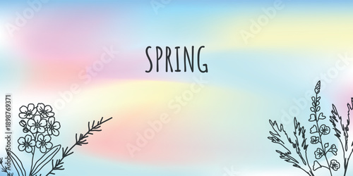 Spring background. Springtime banner for season web design. Vector illustration