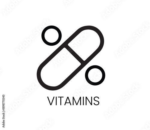 Vitamins and Supplements Icon Set | Essential Nutrients Health Icons | Vector Outline
