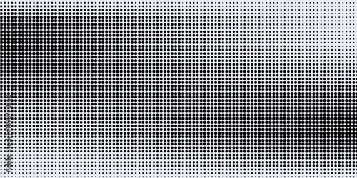 Hexagon halftone gradient texture. Abstract black and white spotted grunge background. Geometric retro tech wallpaper. Fading wavy hexagonal pattern backdrop. Vector vanishing honeycomb grunge