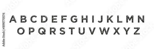 Metallic alphabet letters with textured steel finish