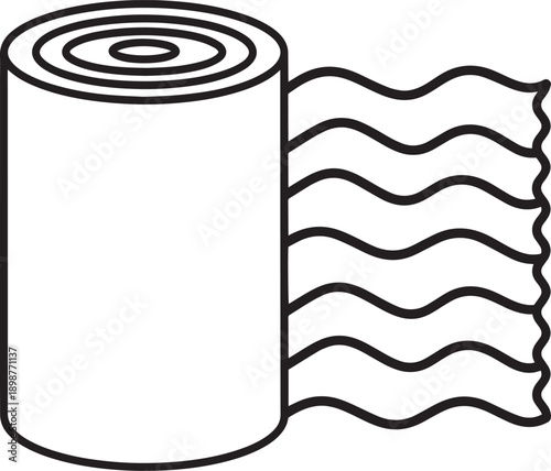 Illustration of Toilet Paper Roll with Unwinding Sheet