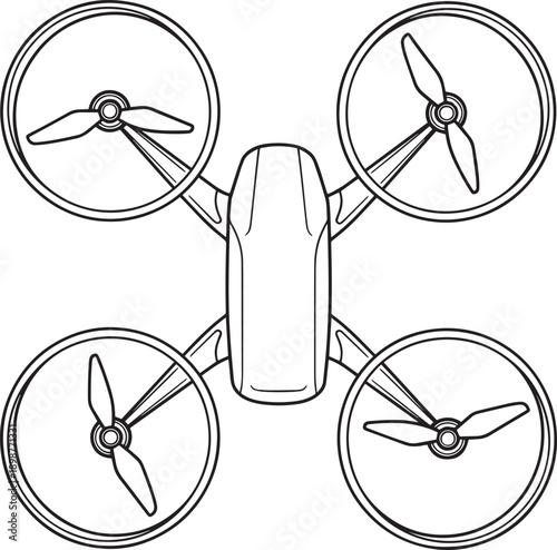 Quadcopter Drone Top View Illustration
