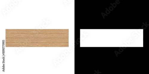 3D rendering illustration of a wooden storage shelf