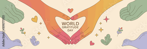 Heart hands gratitude day symbol – Ideal for holiday greetings.