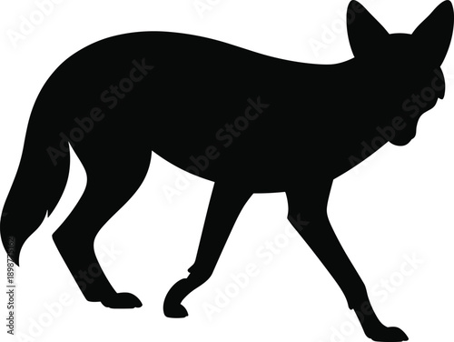 Black silhouette of a walking dog animal 1