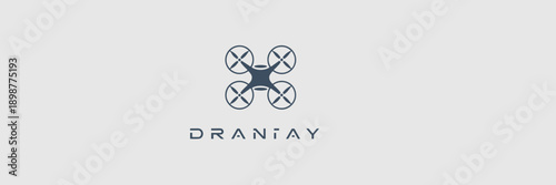 Symmetrical drone service logo – Suitable for corporate drone services, logistics branding, or digital identity design.