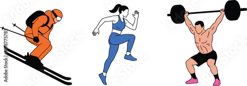 Business professionals illustration, corporate attire, formal suits, confident gestures, teamwork concept, office workers, workplace diversity, career lifestyle, collaboration, professional 