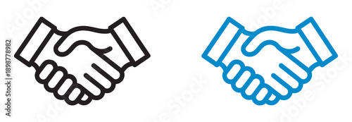 Handshake logo icon transparent, business agreement handshake symbol, vector illustration, deal partnership concept, isolated modern minimal professional branding design