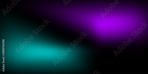 Abstract Dark Mesh Gradient Background with Vibrant Violet and Teal Blue Fluid Waves