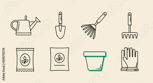 Gardening tools set illustration