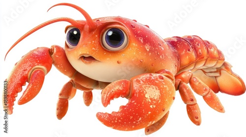 adorable baby lobster cartoon