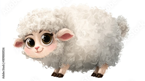 adorable baby lamb cartoon character