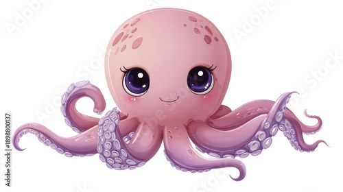 adorable baby octopus cartoon