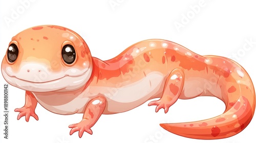 adorable baby salamander cartoon