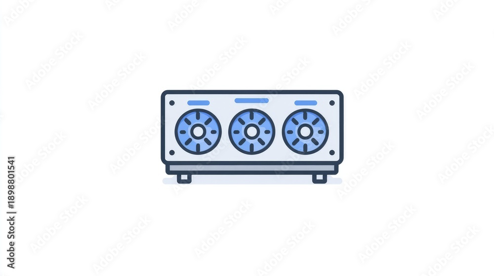 Fototapeta premium Industrial, air, conditioning, unit, blue isolated on White Background