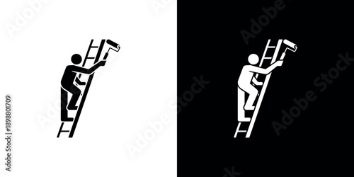 Two contrasting depictions of a figure driving a vehicle with a steering wheel