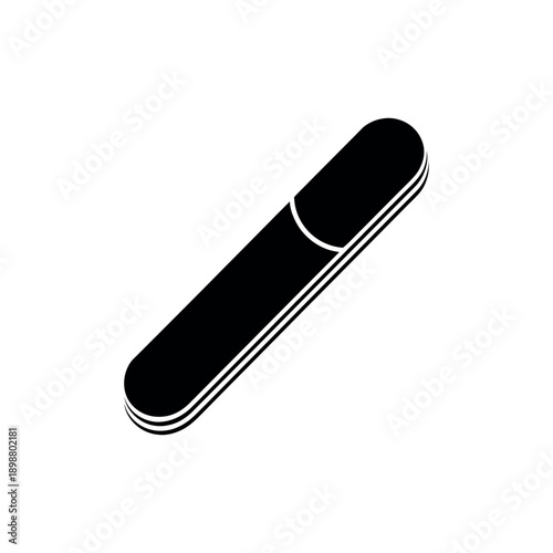 Simple black nail file illustration on a white background