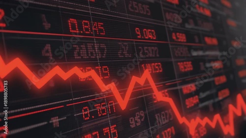 Falling stock market red chart