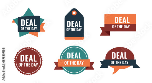 Deal of the Day label color vector illustration