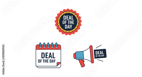 Deal of the Day label color vector illustration