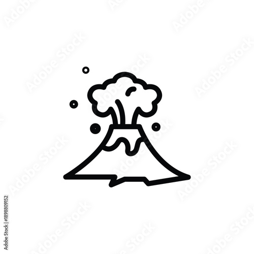 Erupting volcano icon volcanic eruption symbol.