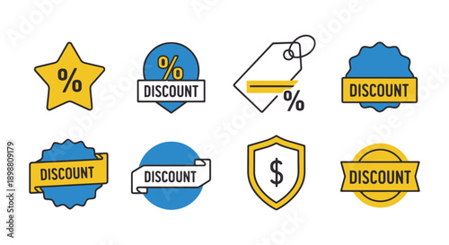Discount Badge color vector illustration