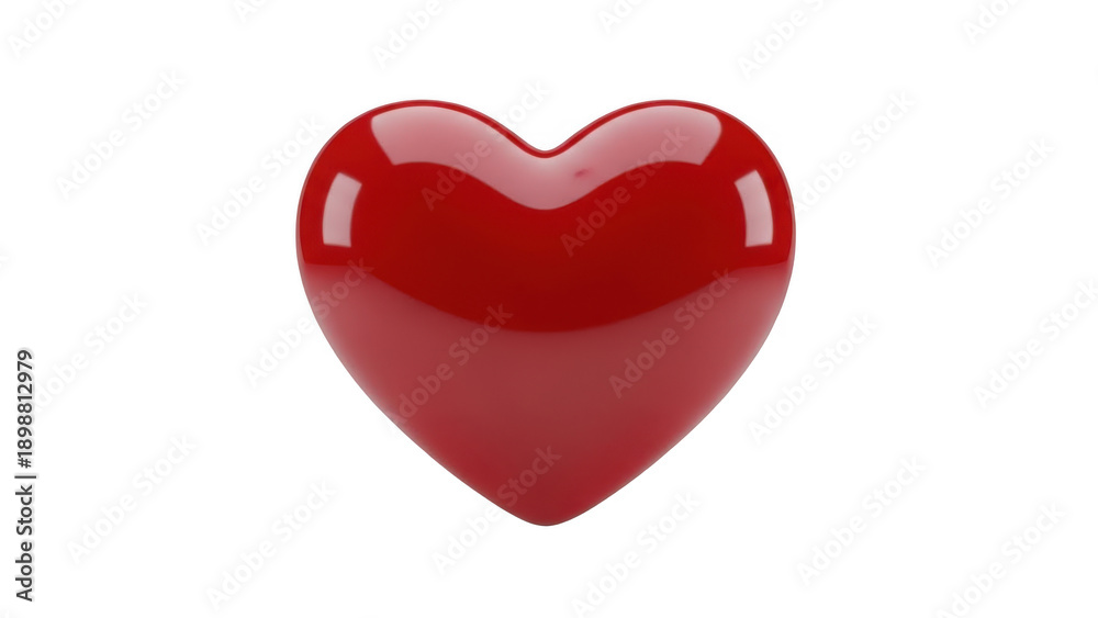 Fototapeta premium Shiny red heart isolated on transparent background