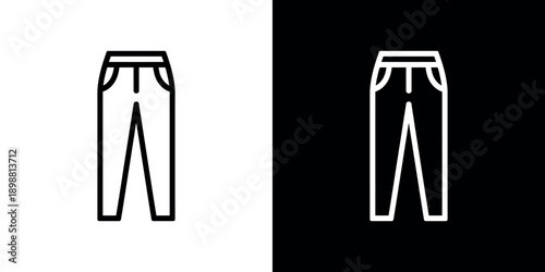 Simple illustration of trousers in both black and white color schemes