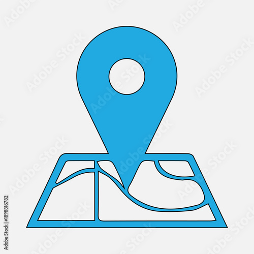 Map and location symbols set. Mapping icon collection. Geolocation map path distance. GPS cartography position. Pinpoint, map search, route, navigator - stock vector