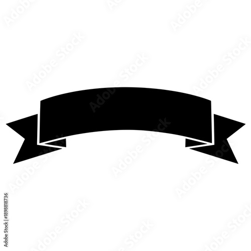 Black vector banner with ribbon design for graphic use