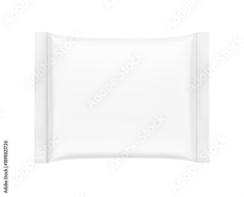 Food pillow bag mockup for frozen food and etc. Hight realistic illustration isolated on white background. Can be use for template your design, promo, adv. EPS10.