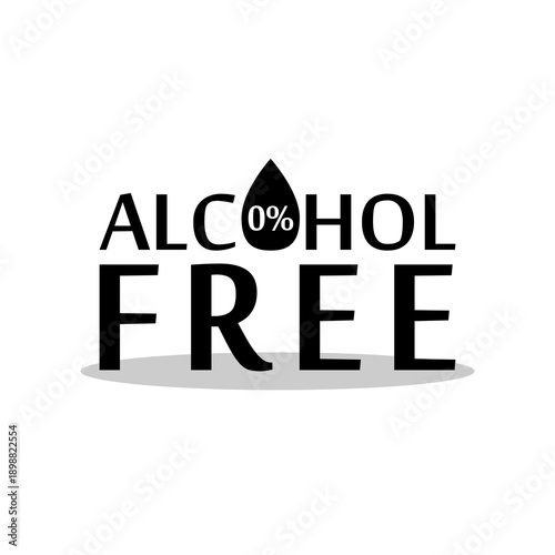 Alcohol free icon with shadow